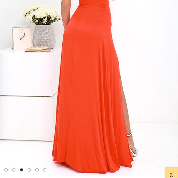 Bridgetown Beauty Coral Red Maxi Dress - Picture 2 of 5